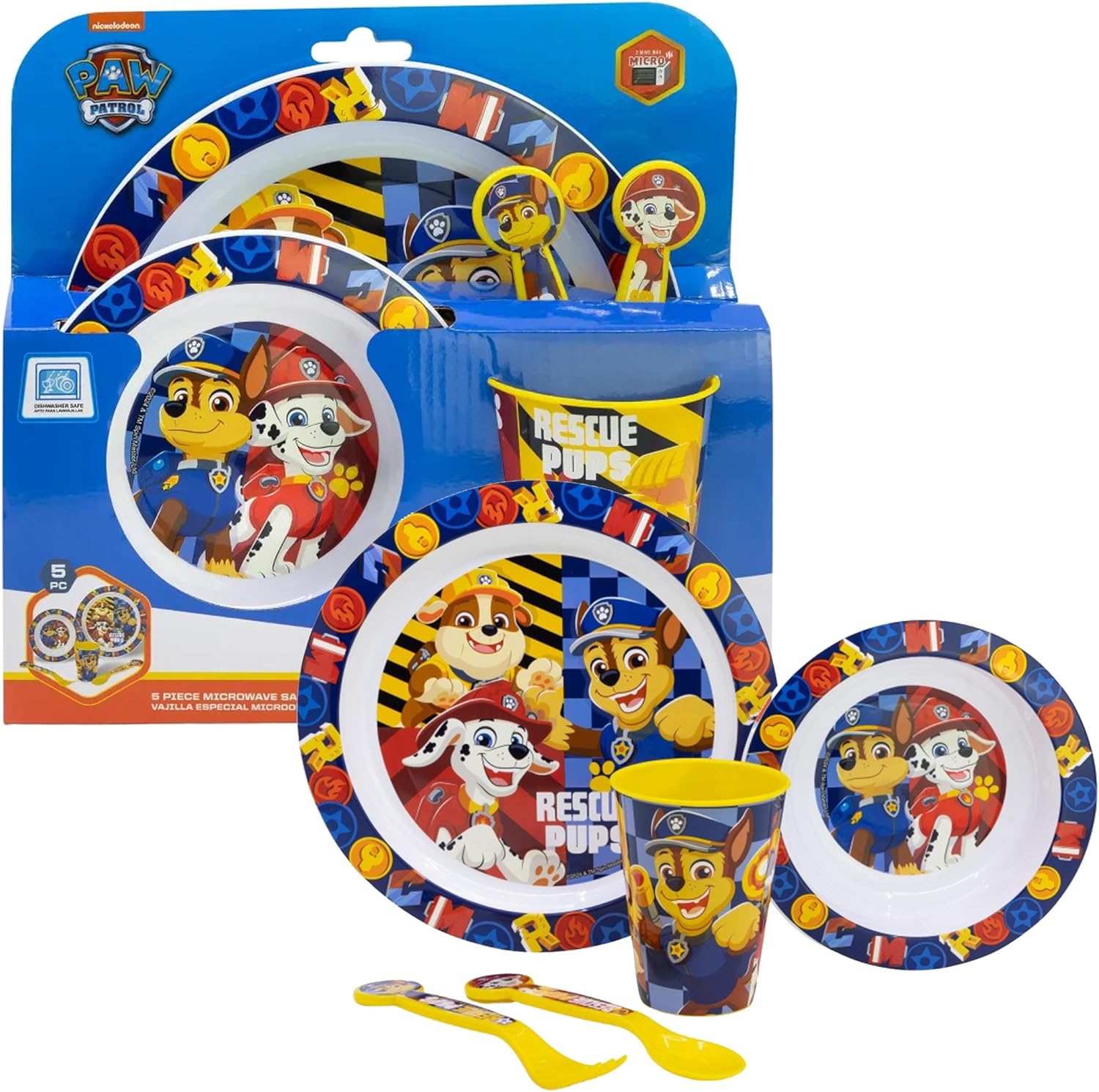 5PC Kids Cartoon Reusable Dinnerware Set