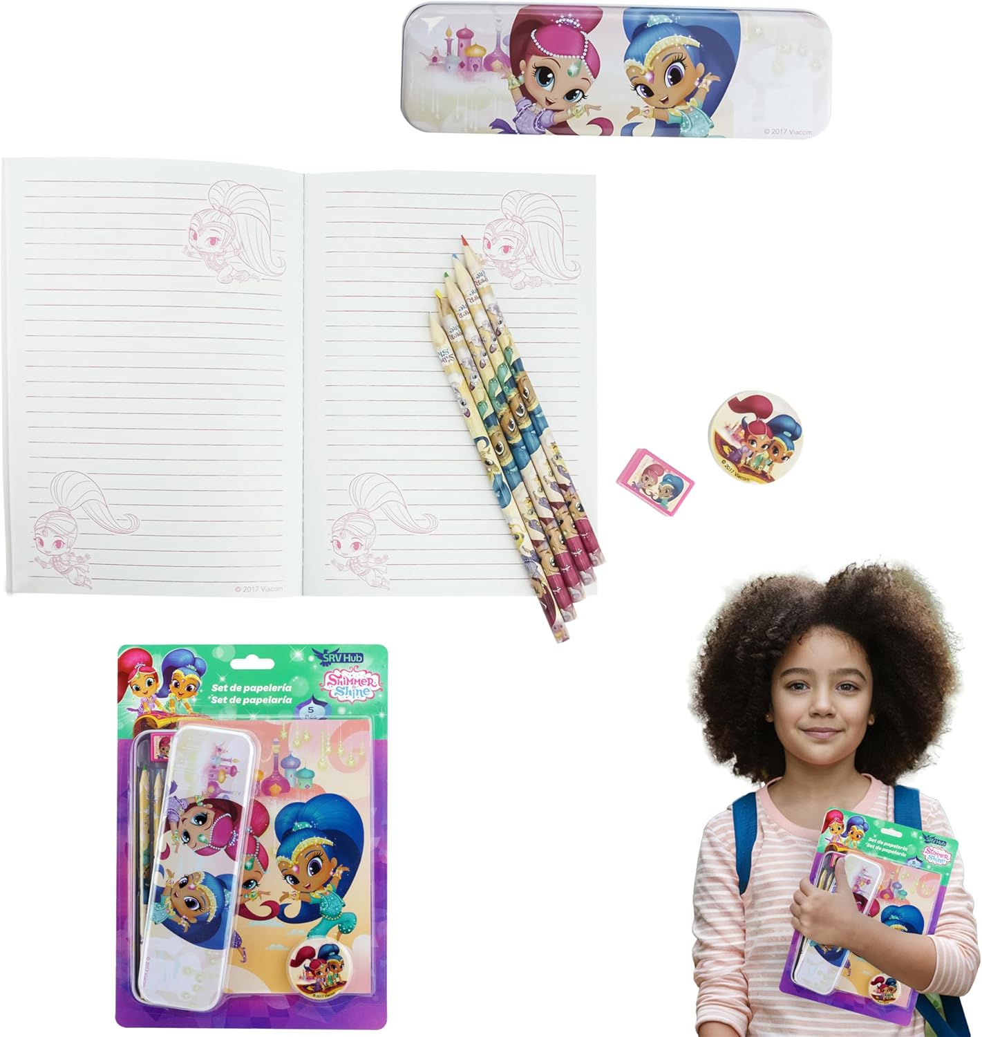 5Pcs School Stationery Set Pencil Case