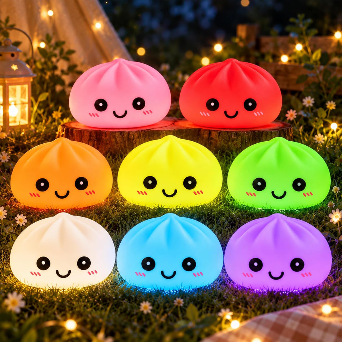 LED Light Up Squishy Dumpling Toy - 8.5cm