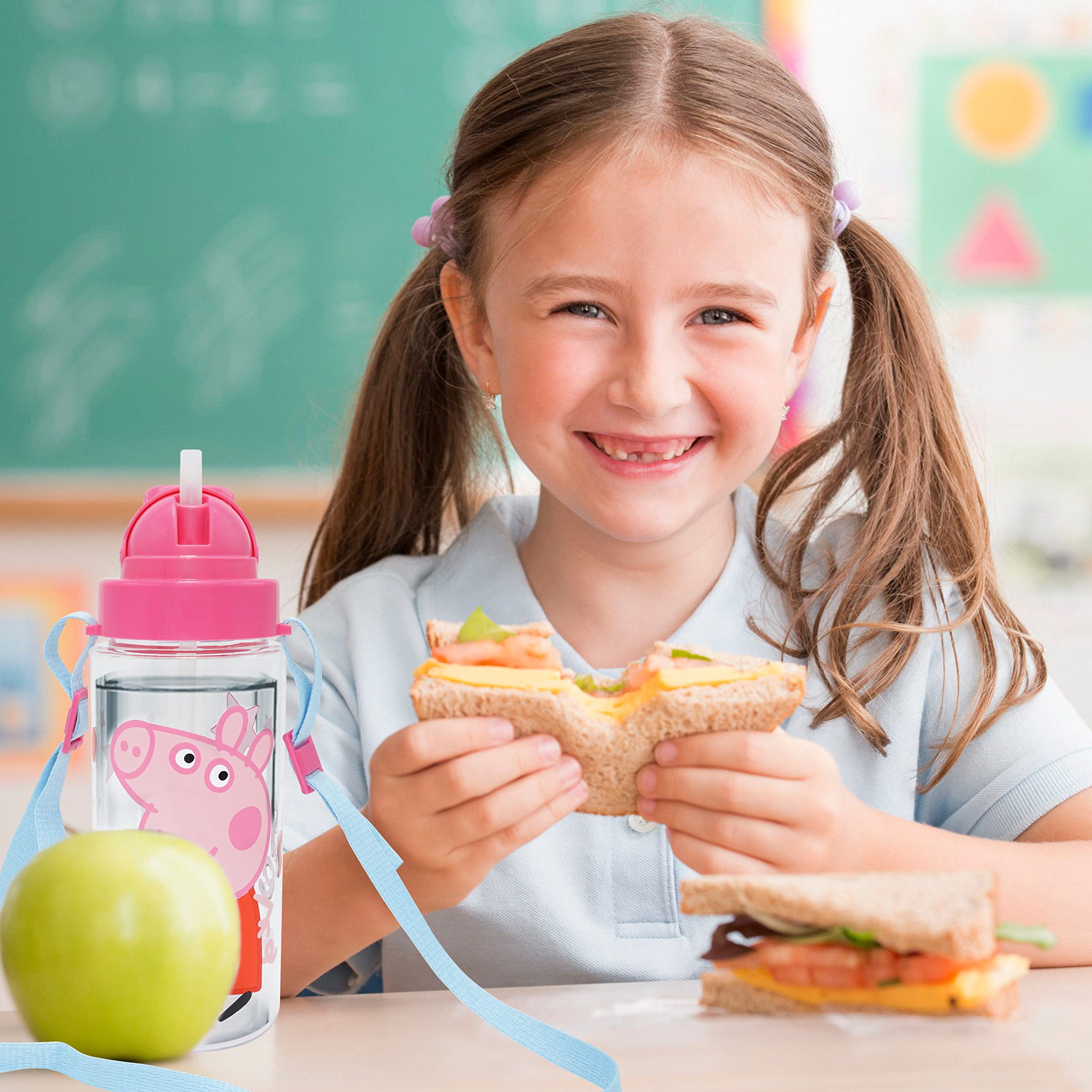 500ml Tritan Water Bottle with Strap for Children