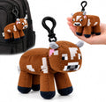 3D Minecraft Cow Plush Clip On Keyring