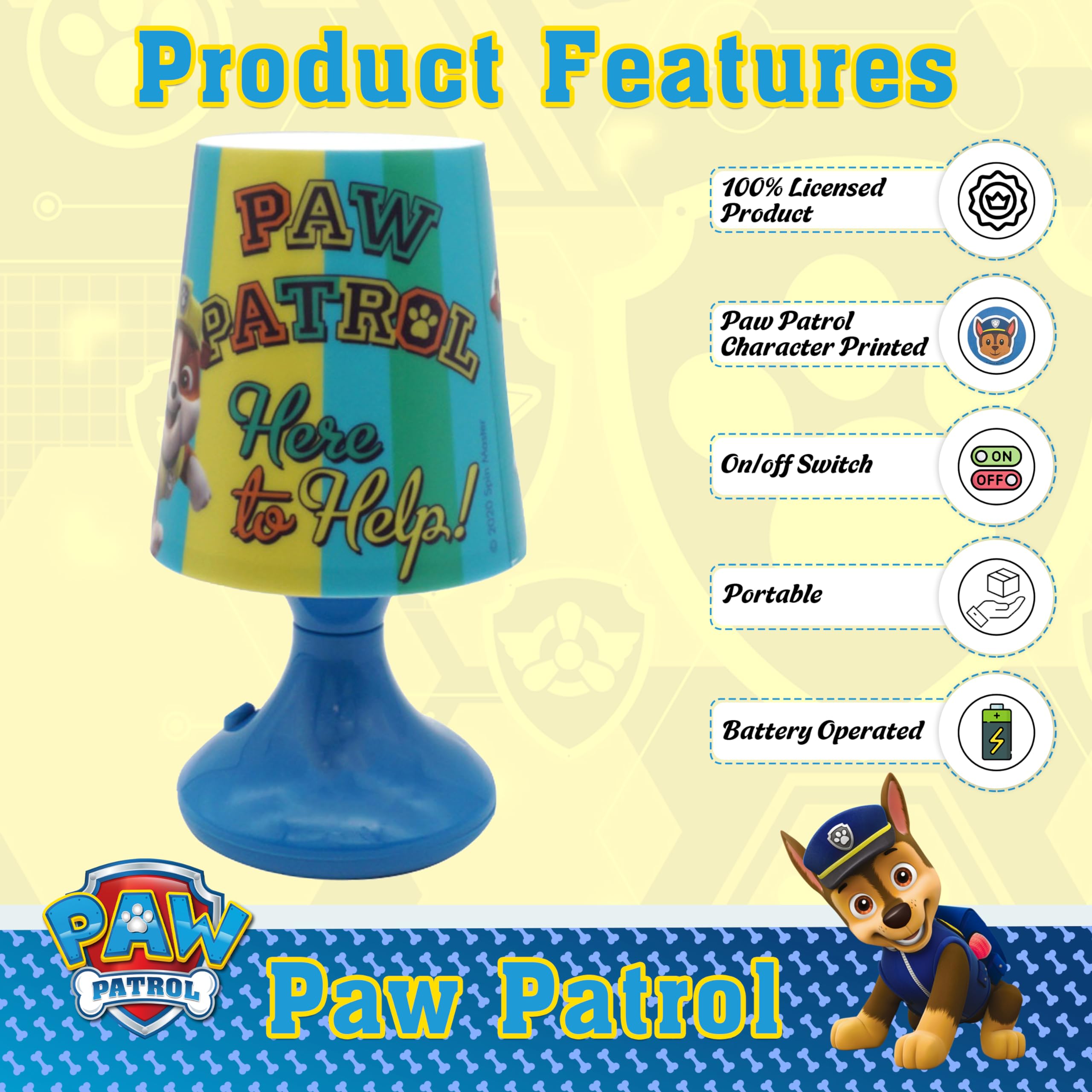 Table Lamp Battery Powered Bedside Lamp for Kids