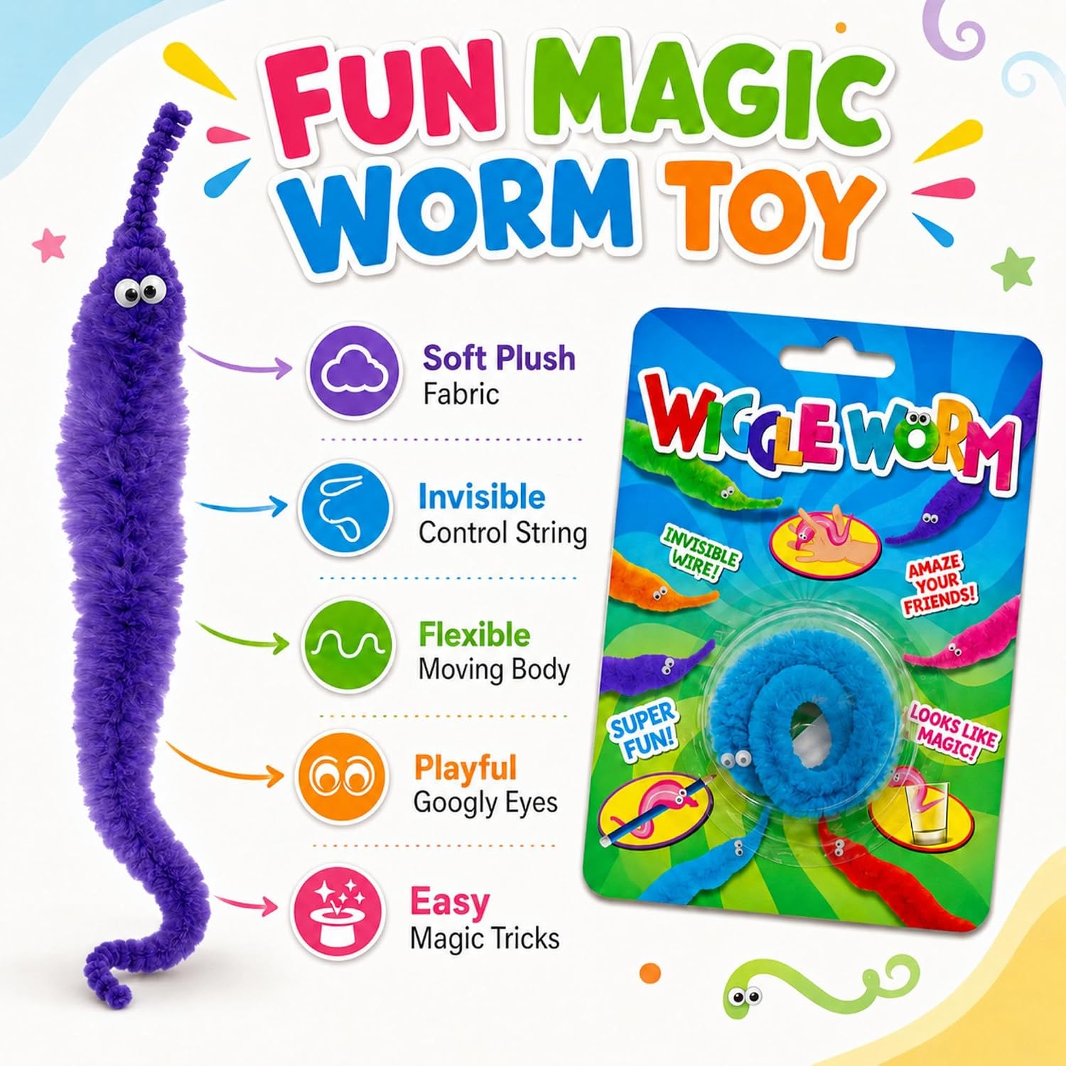 Magic Wiggle Worm Toy 22cm