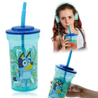 Bluey Kids Licensed Water Tumbler with Straw, 460ml