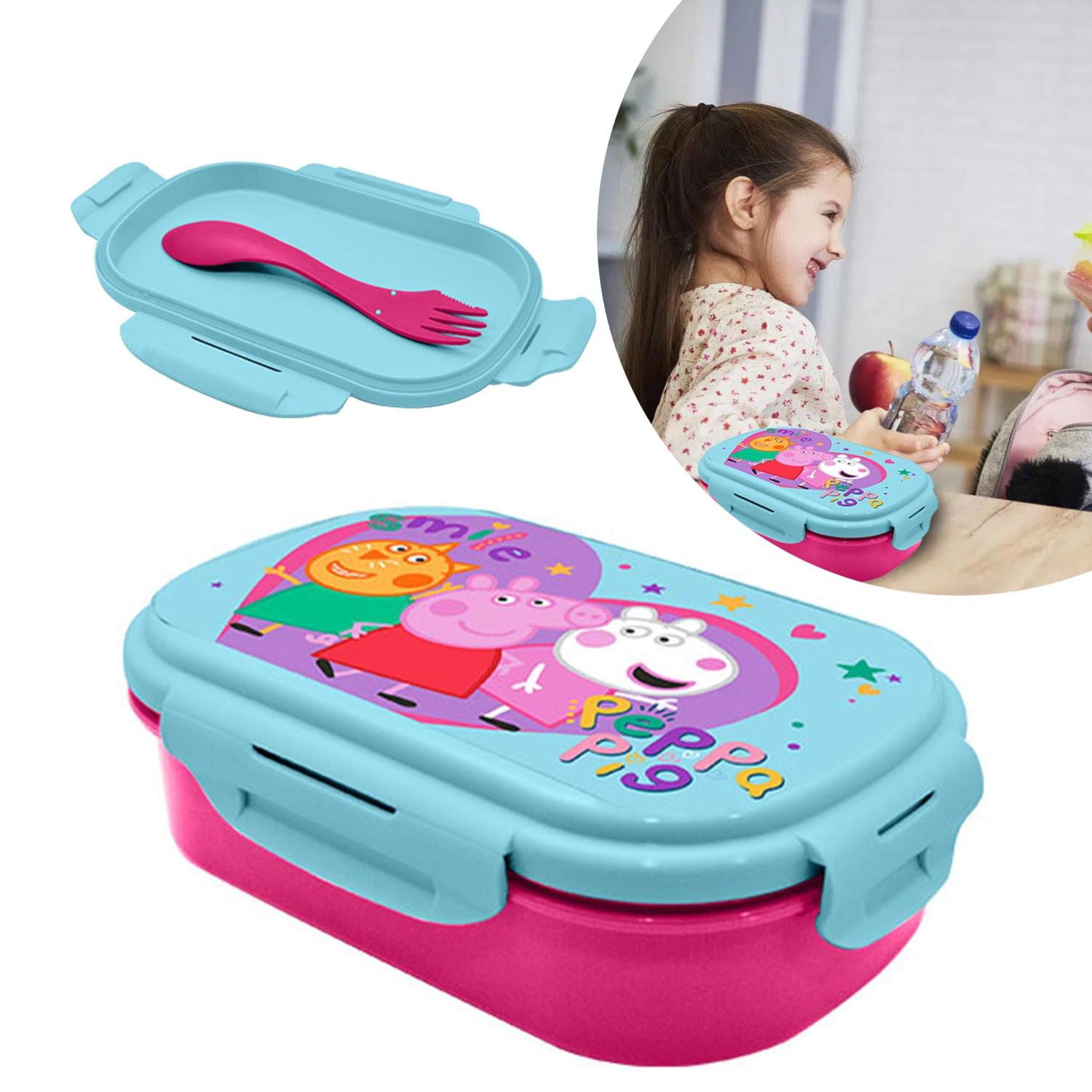 Kids BPA Free Plastic Lunch Box with Cutlery - Assorted
