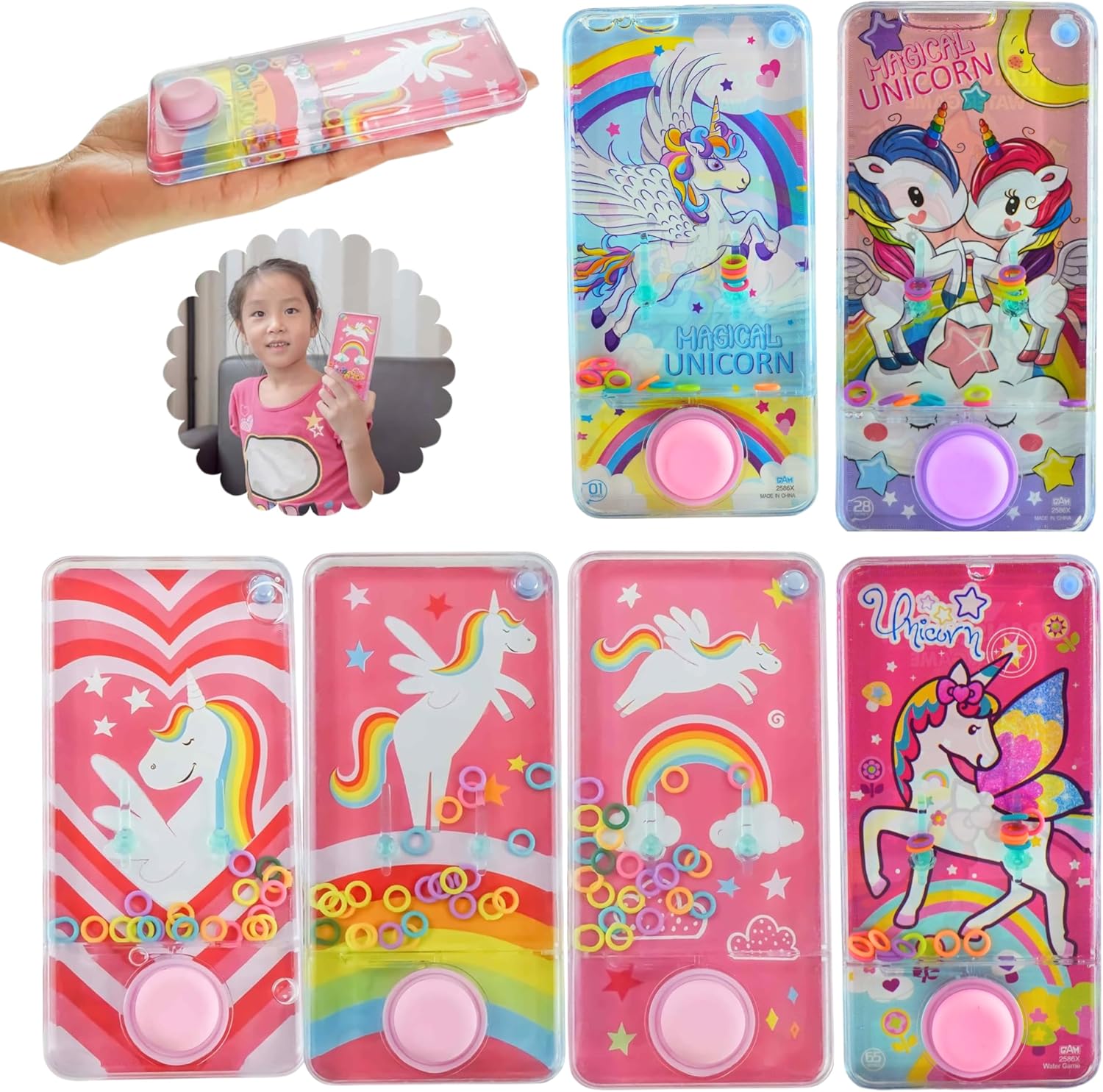 Handheld Water Ring Toss Game 14cm-1x Random