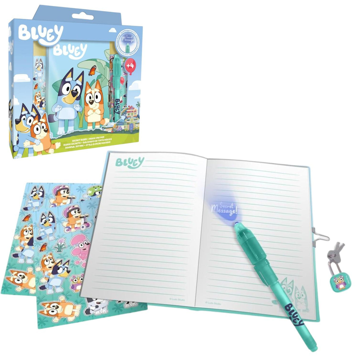Bluey Kids Licensed Secret Diary & Magic Ink Pen Stationery Set – view 5