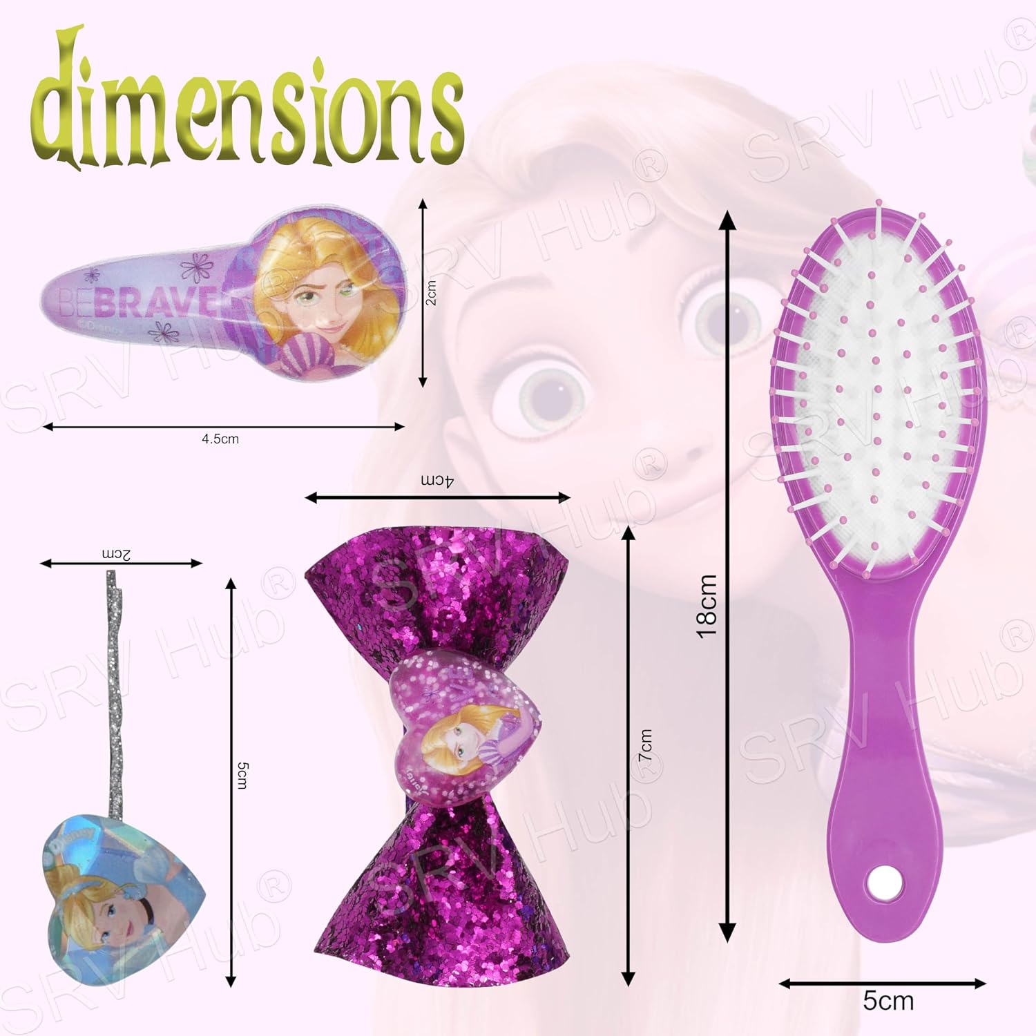 Disney Girls Hair Accessories Set