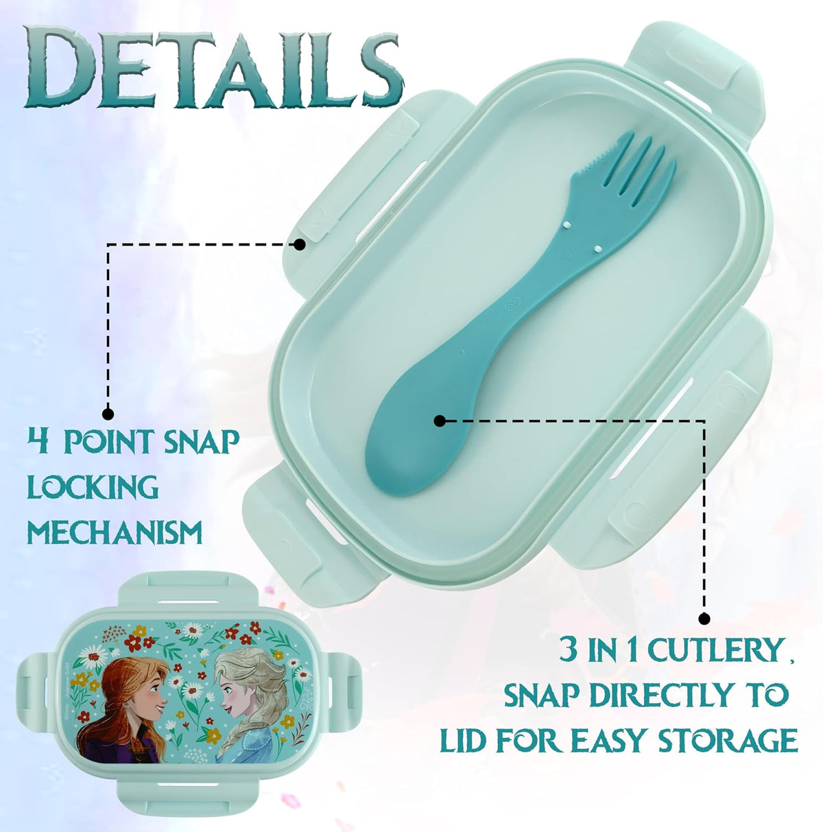 Frozen Kids Lunchbox with Cutlery 20cm