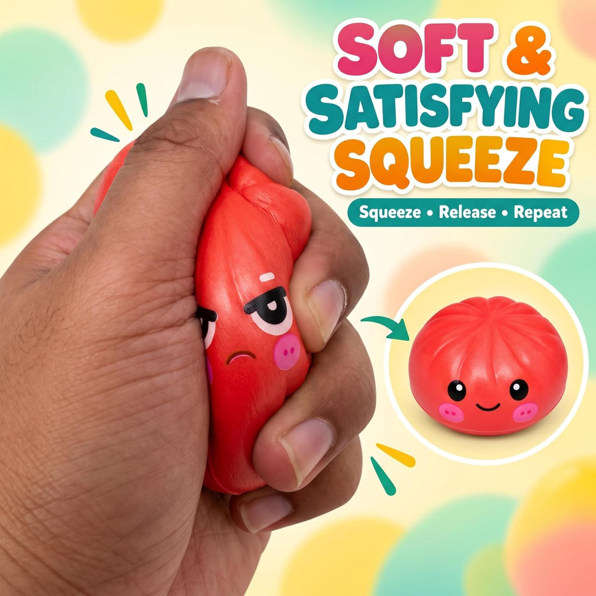 Slow Rise Colourful Squishy Dumpling - 8.5cm