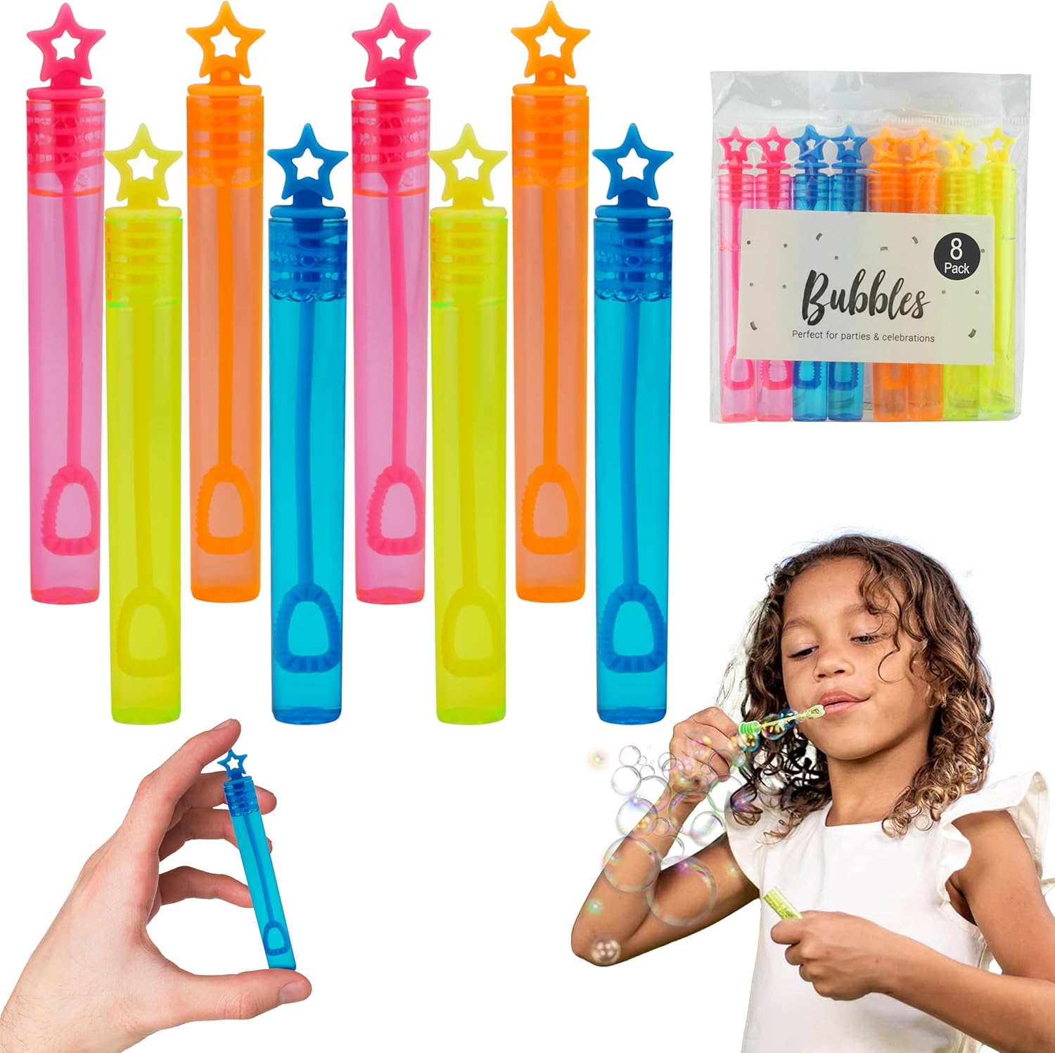 Mini Bubble Tubes Star Wands 8Pcs