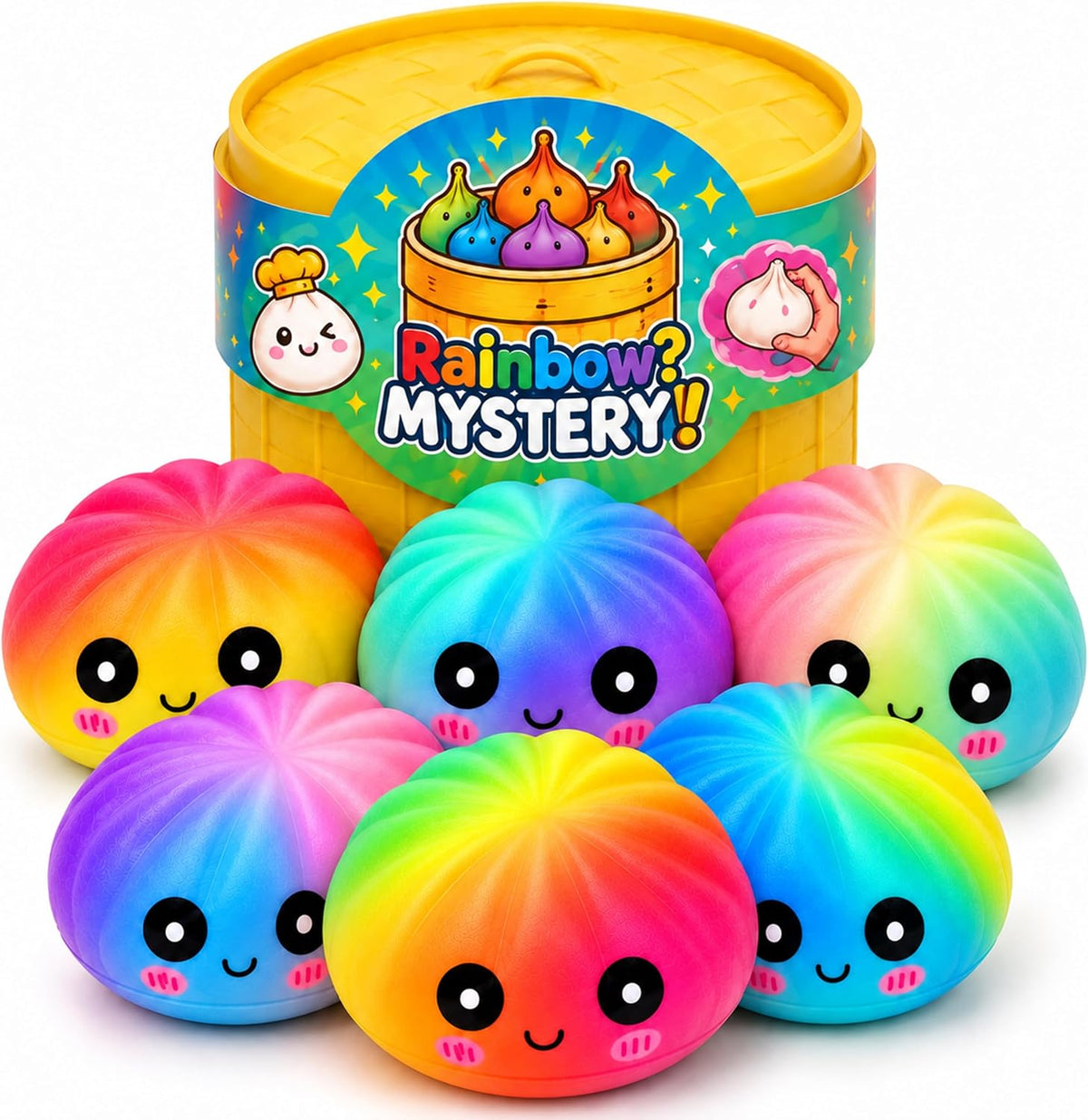 Slow Rise Rainbow Squishy Dumpling - 8.5cm