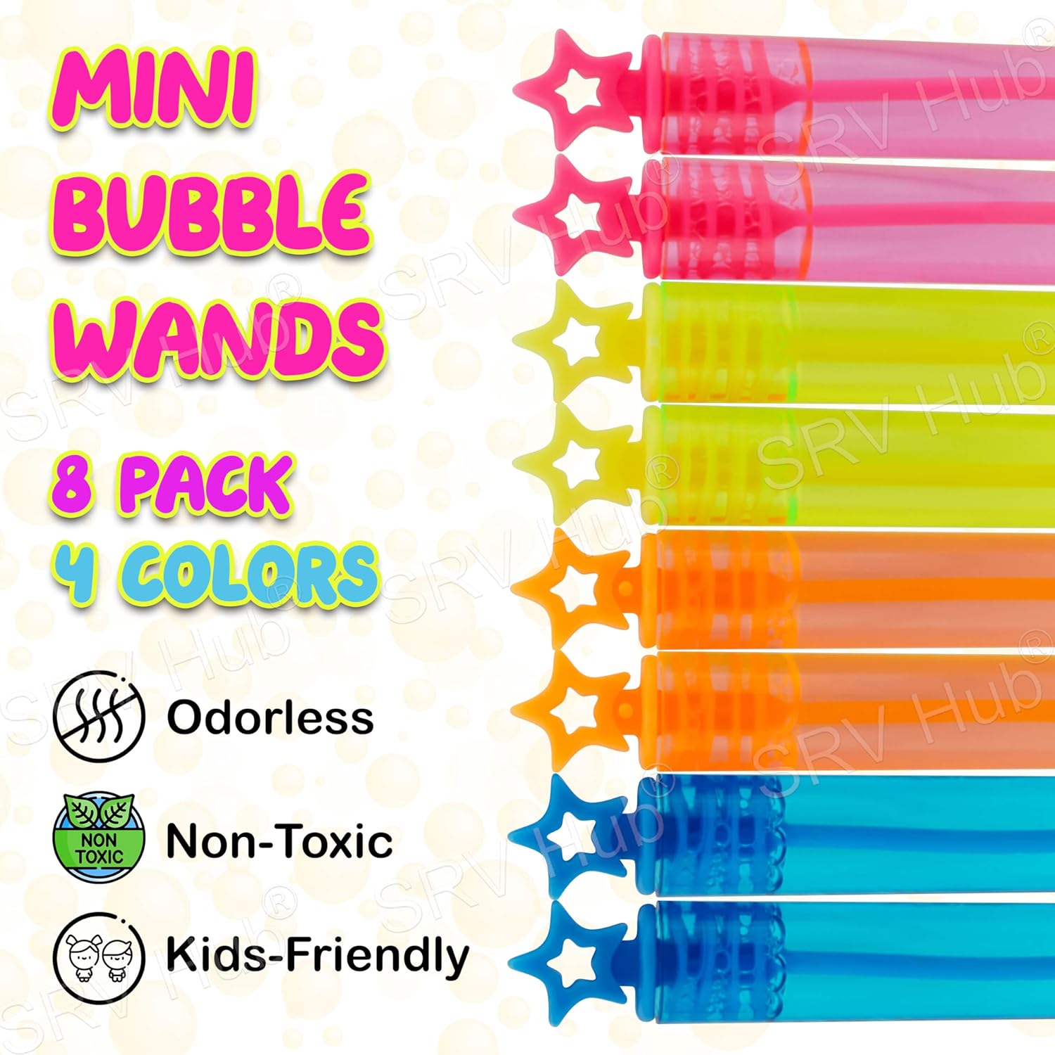 Mini Bubble Tubes Star Wands 8Pcs