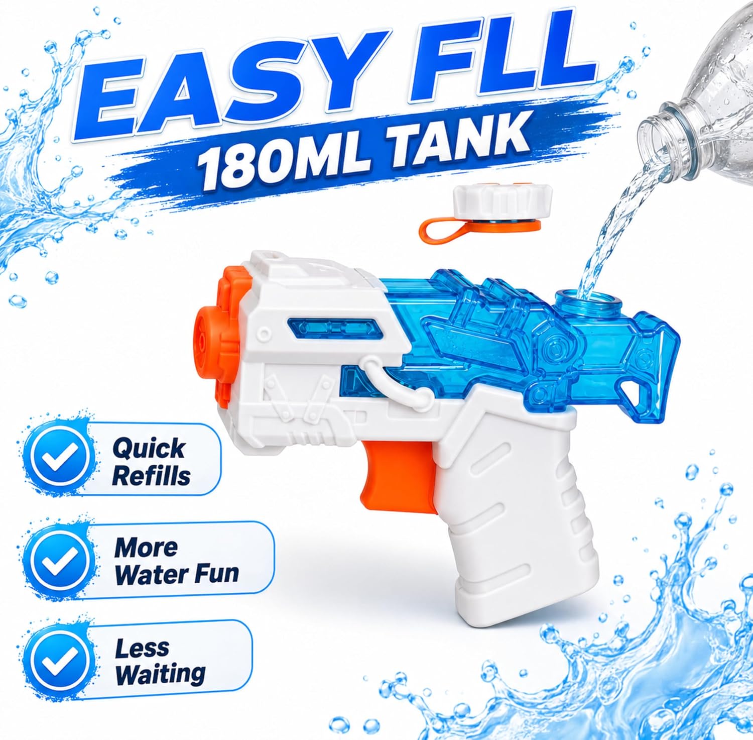 2pk Hydro Gen Water Gun 14cm with 180ml Tank