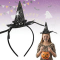 Halloween Witch Hat Headband Coweb with Spider Design 22x11cm-Black
