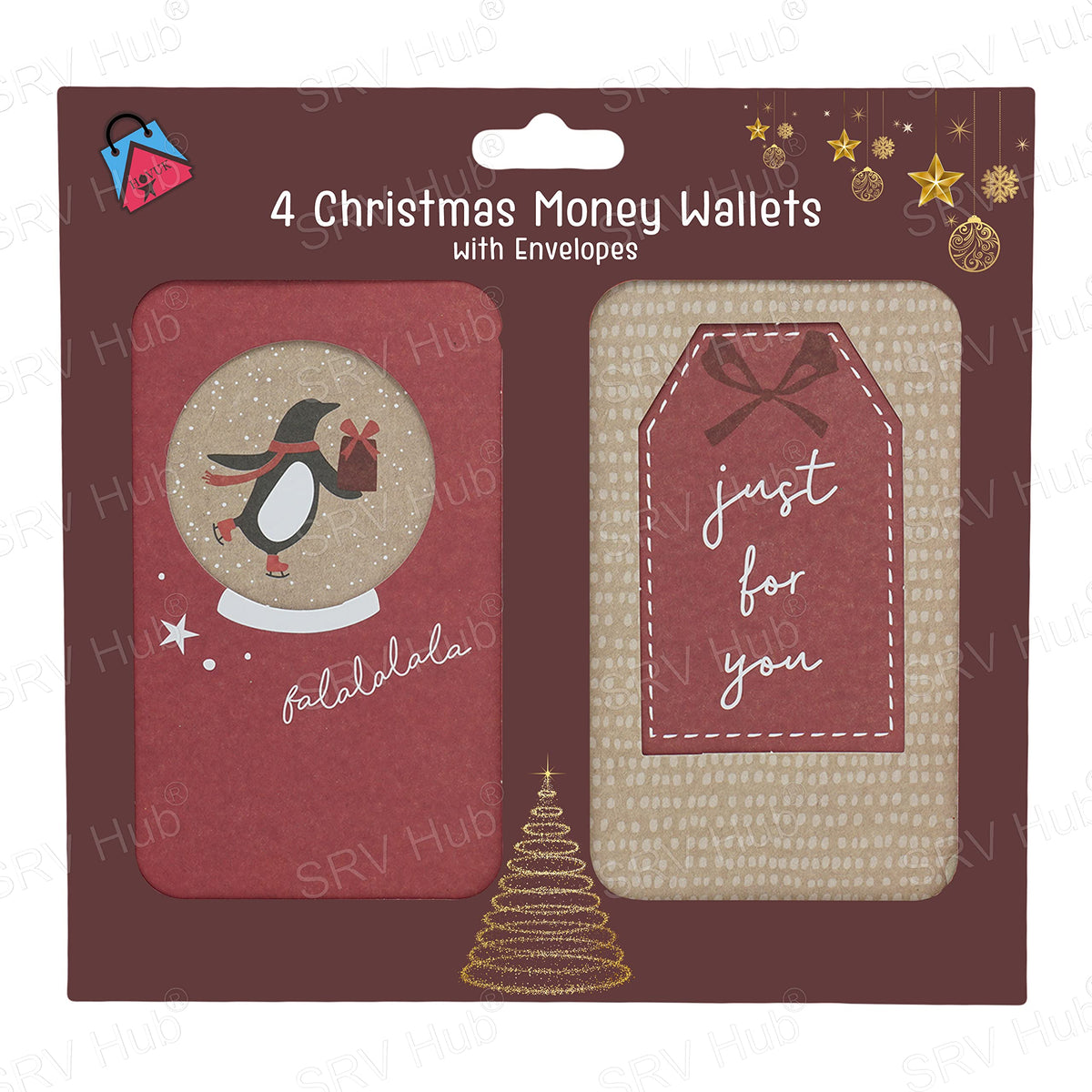 4Pcs Craft Christmas Money Wallet 16cm