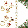 8 Pieces Christmas Santa and Gift Design Rings- 1.7cm