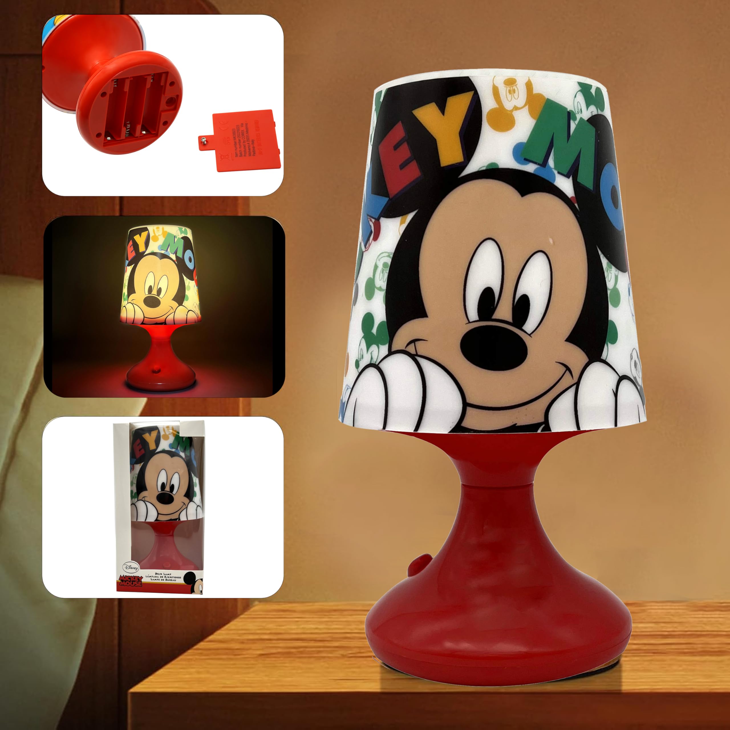 Table Lamp Battery Powered Bedside Lamp for Kids