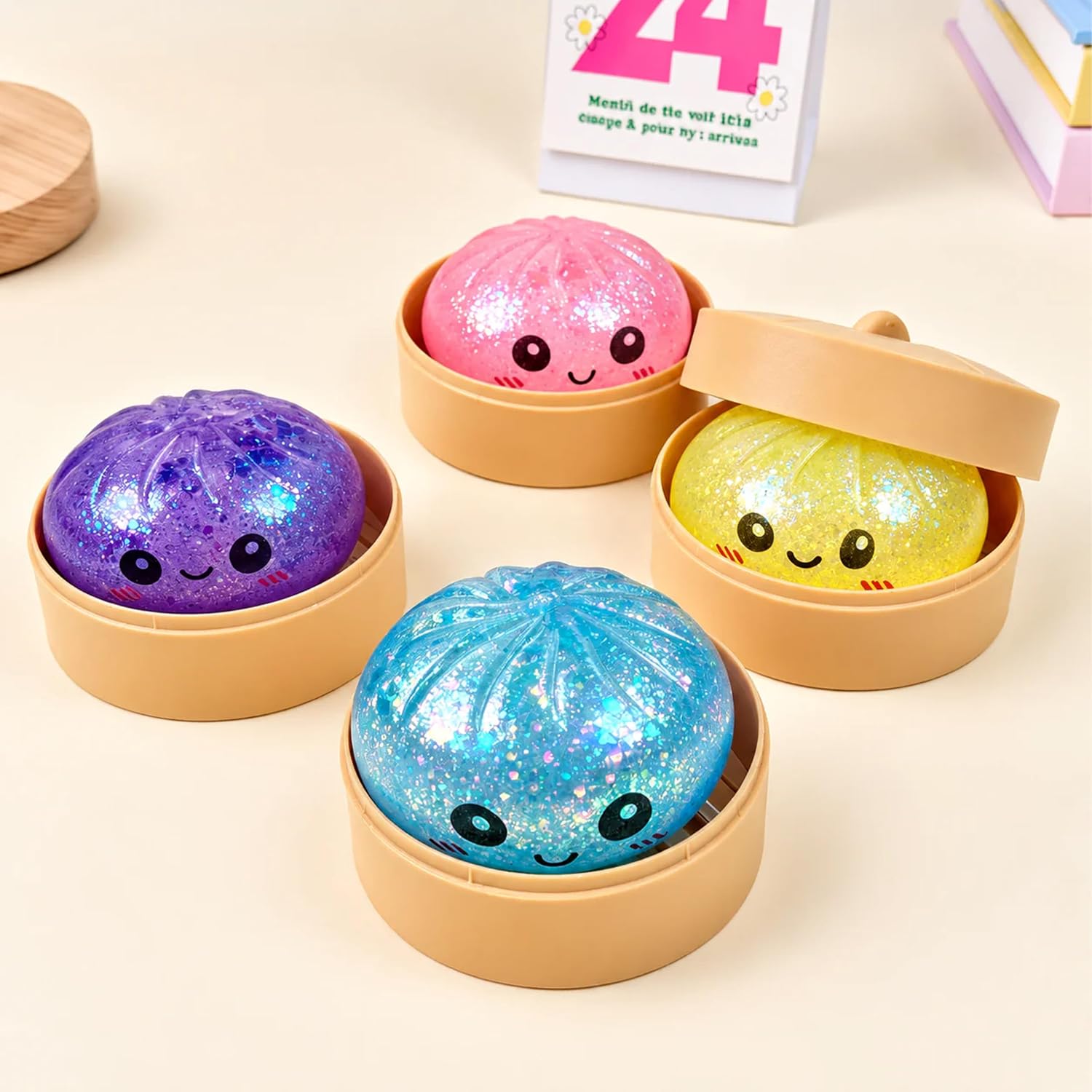 8.5cm Chunky Glitter Dumpling Toy