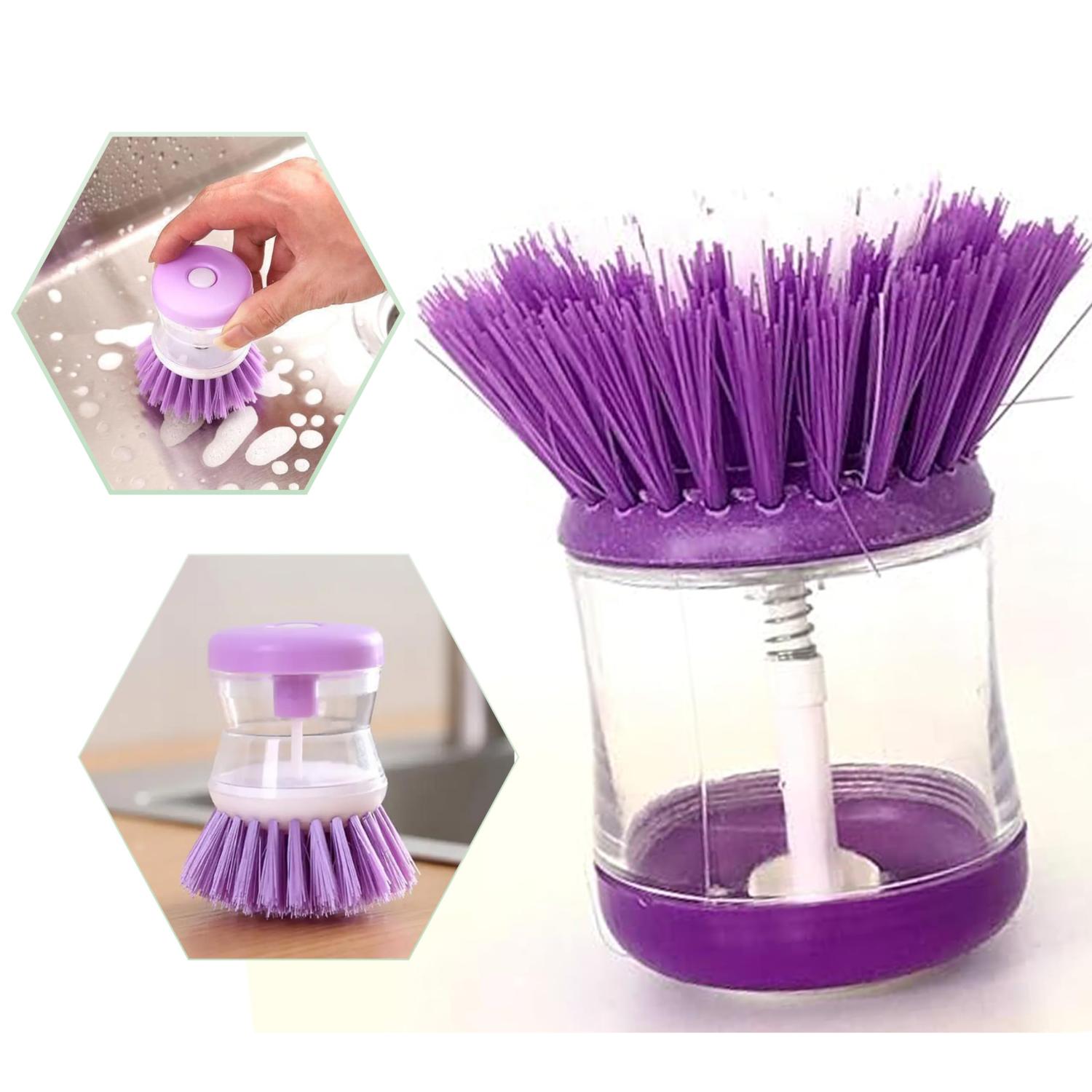 Soap Dispensing Washing Up Brush Kitchen Cleaning Scrubber