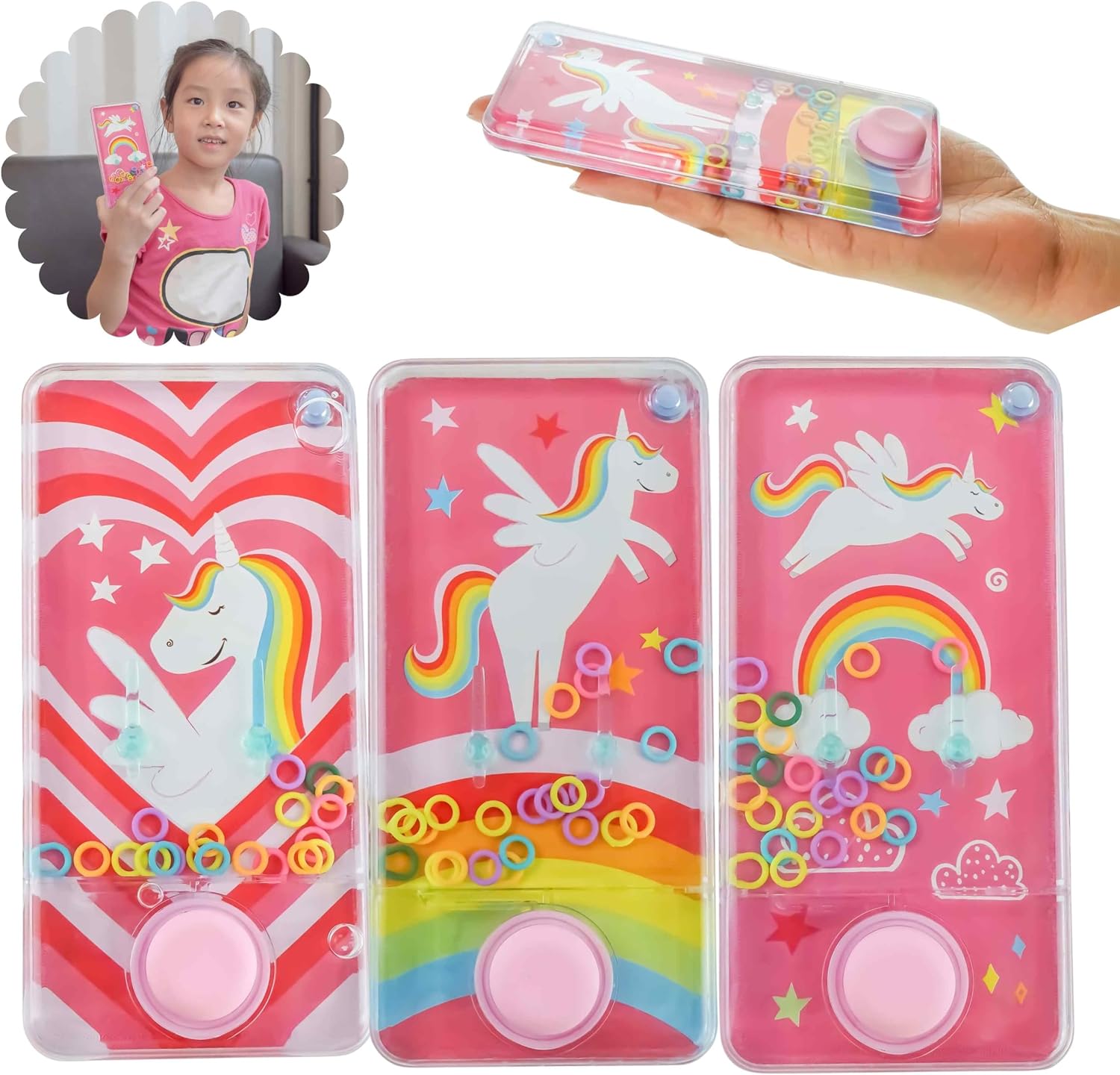 Handheld Water Ring Toss Game 14cm-1x Random