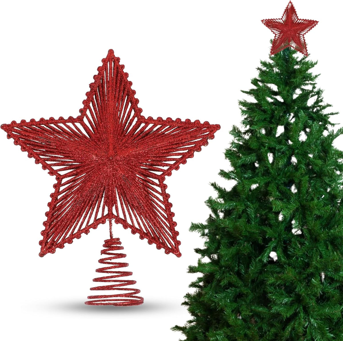 Glitter Star Christmas Tree Topper