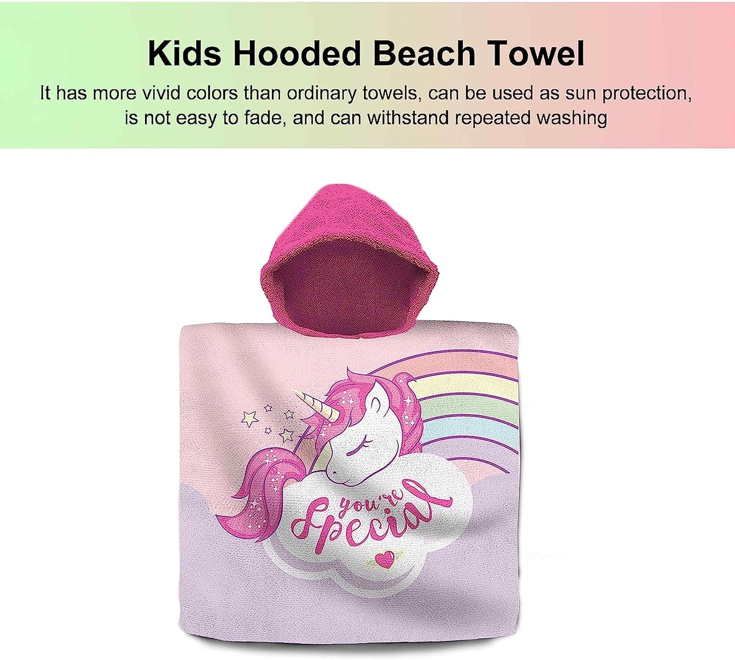 Kids Hooded Towel Poncho Cotton 120cm