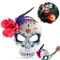 Halloween Sugar Skull Mask - Pink Flower