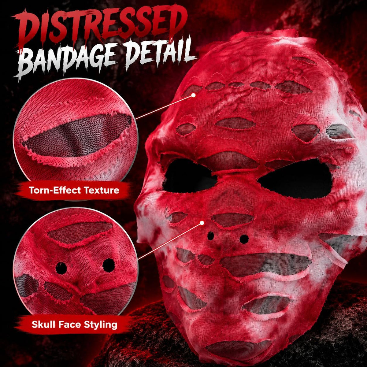 25cm Halloween Bloody Bandage Skull Mask