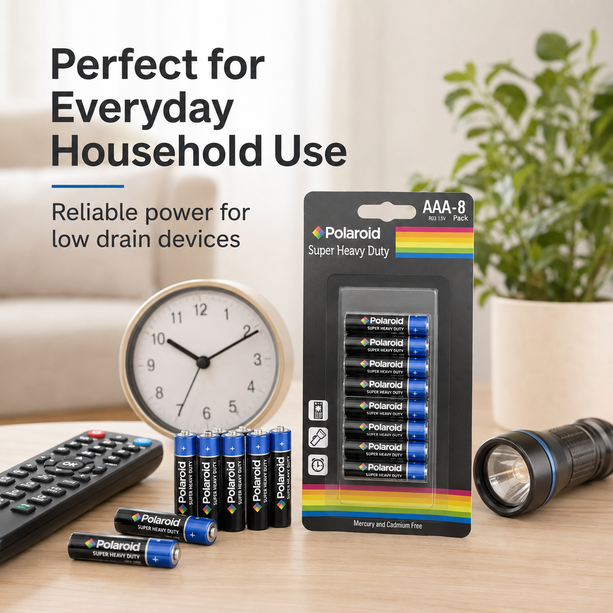 8Pk Polaroid AAA Super Charged Batteries