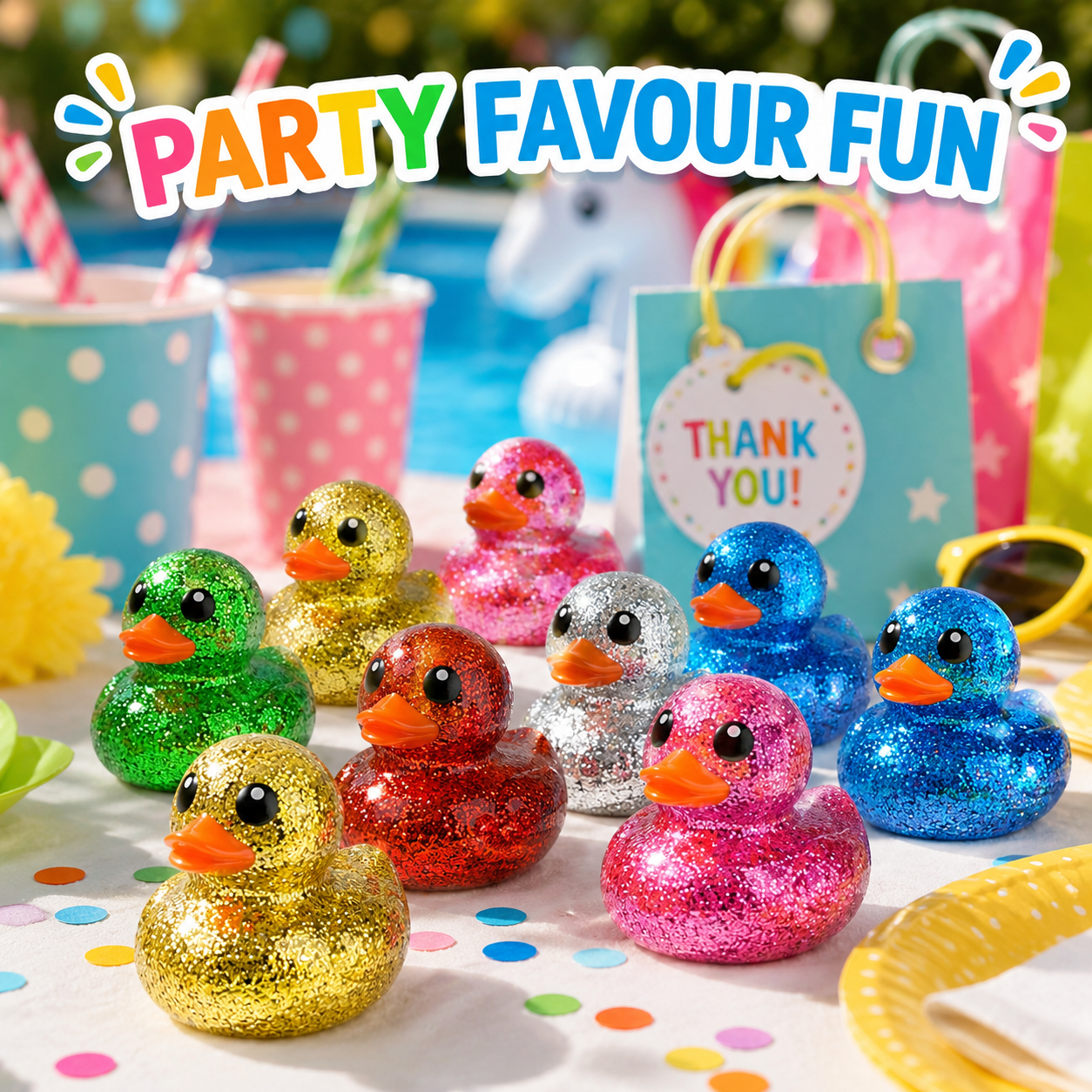 1x Random Glitter Duck - 10cm