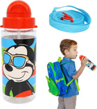 Disney Mickey Mouse Kids Licensed 500ml Tritan Water Bottle with Strap for Children