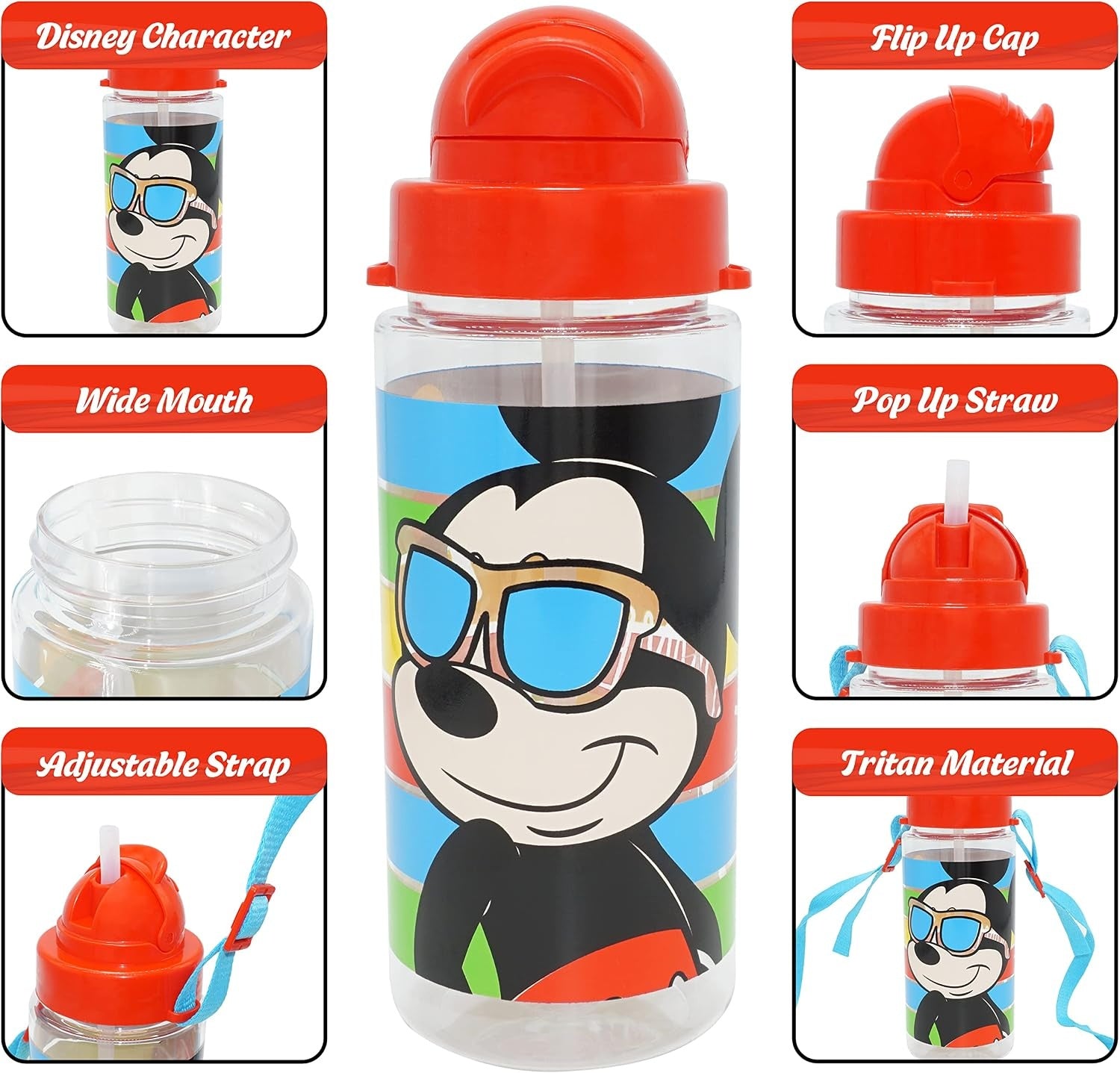 500ml Tritan Water Bottle with Strap for Children