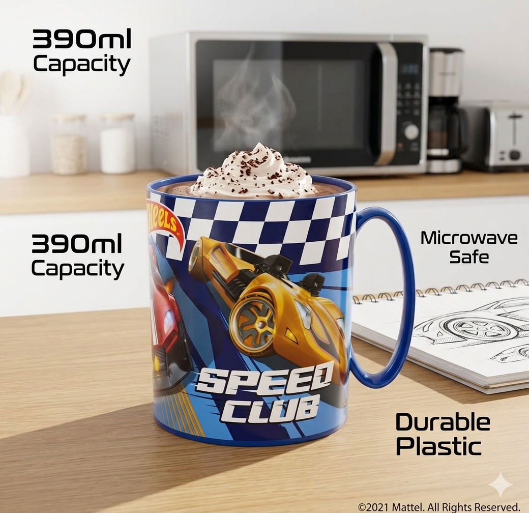 Kids Microwave Mug Reusable Plastic Cup - 390ml