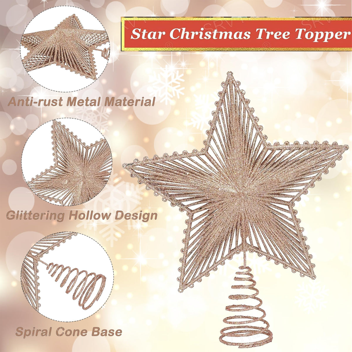 Glitter Star Christmas Tree Topper