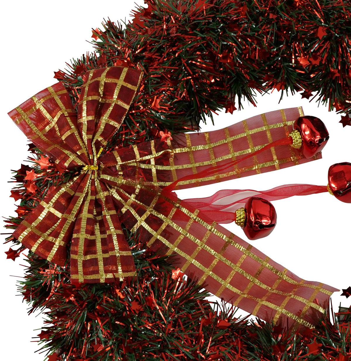 Christmas Tinsel Wreath for Front Home Door Hanging 40cm