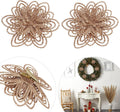 2Pcs Rose Gold Christmas Flower Clip Ornaments - 10cm