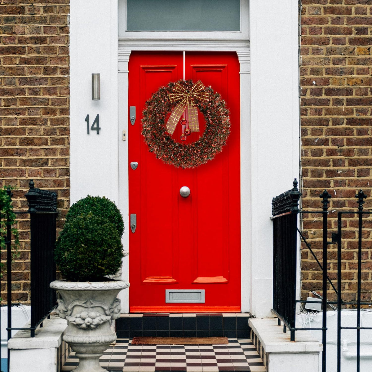 Christmas Tinsel Wreath for Front Home Door Hanging 40cm