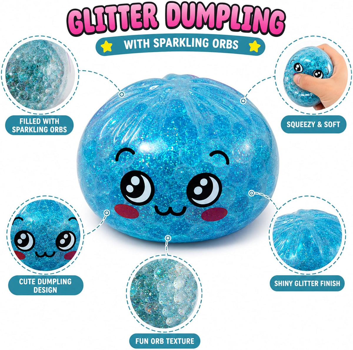 Glitter Orbs Dumpling Toy 8.5cm -Super Rare Golden – view 3