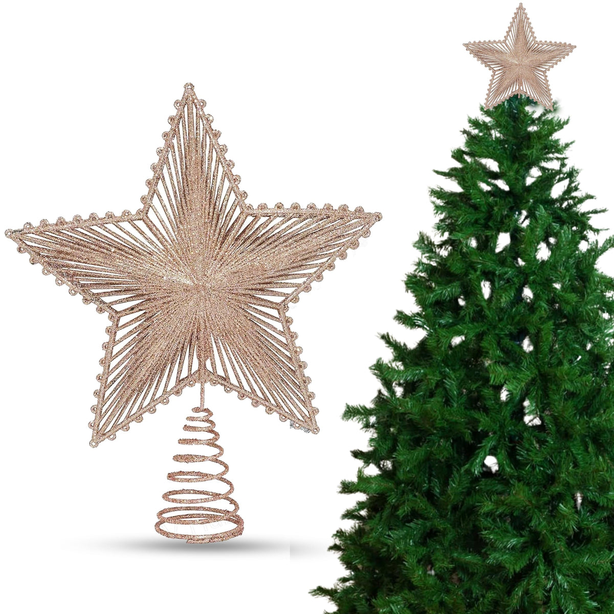 Glitter Star Christmas Tree Topper