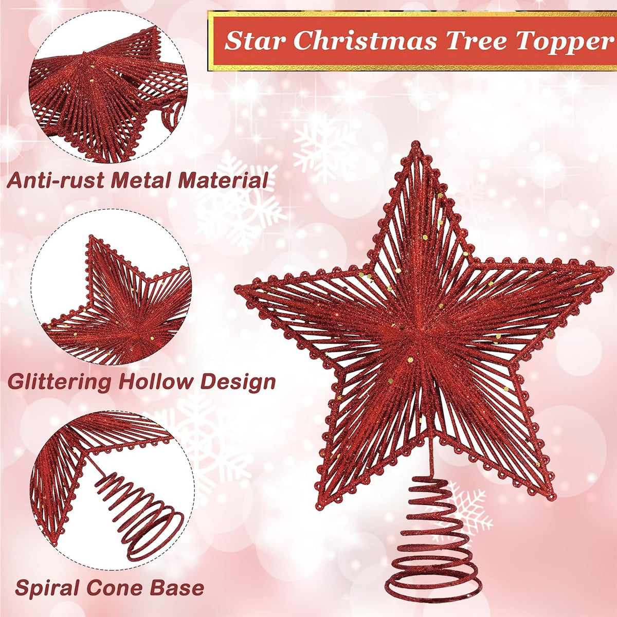 Glitter Star Christmas Tree Topper