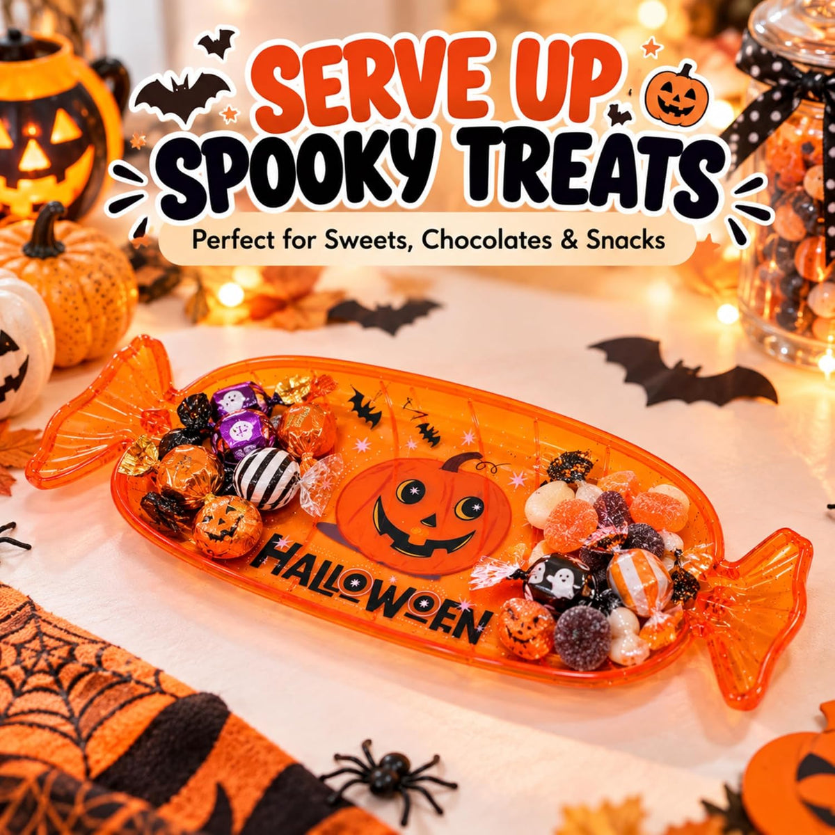 Halloween Candy Plate Orange 35cm