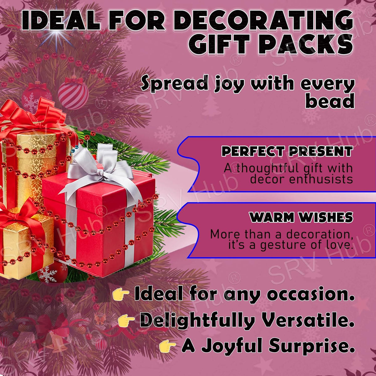 Shiny Bead Garland 8m Christmas Decoration