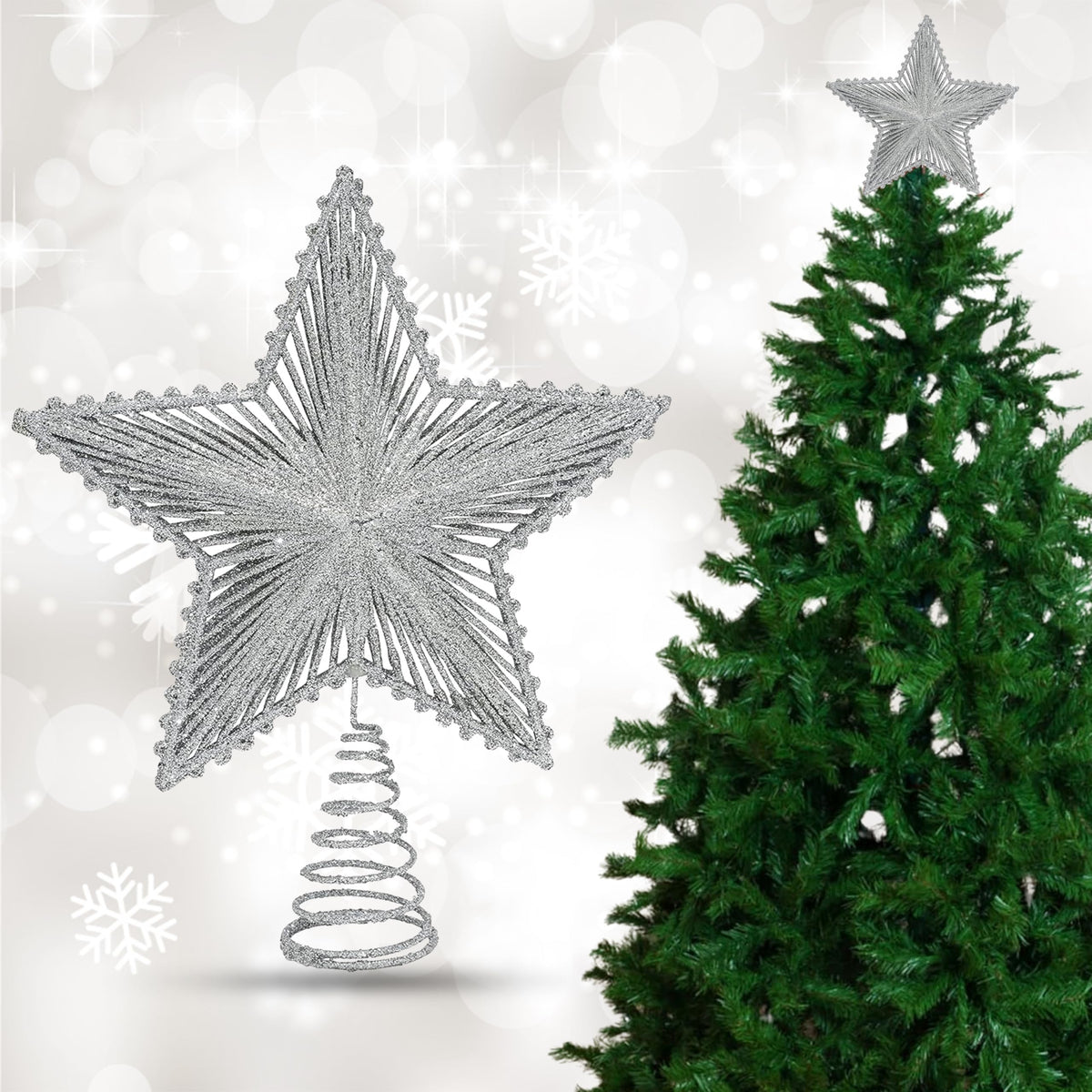 Glitter Star Christmas Tree Topper