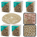 5x Shiny Pearl Beads Chains 8M Long - Rose Gold