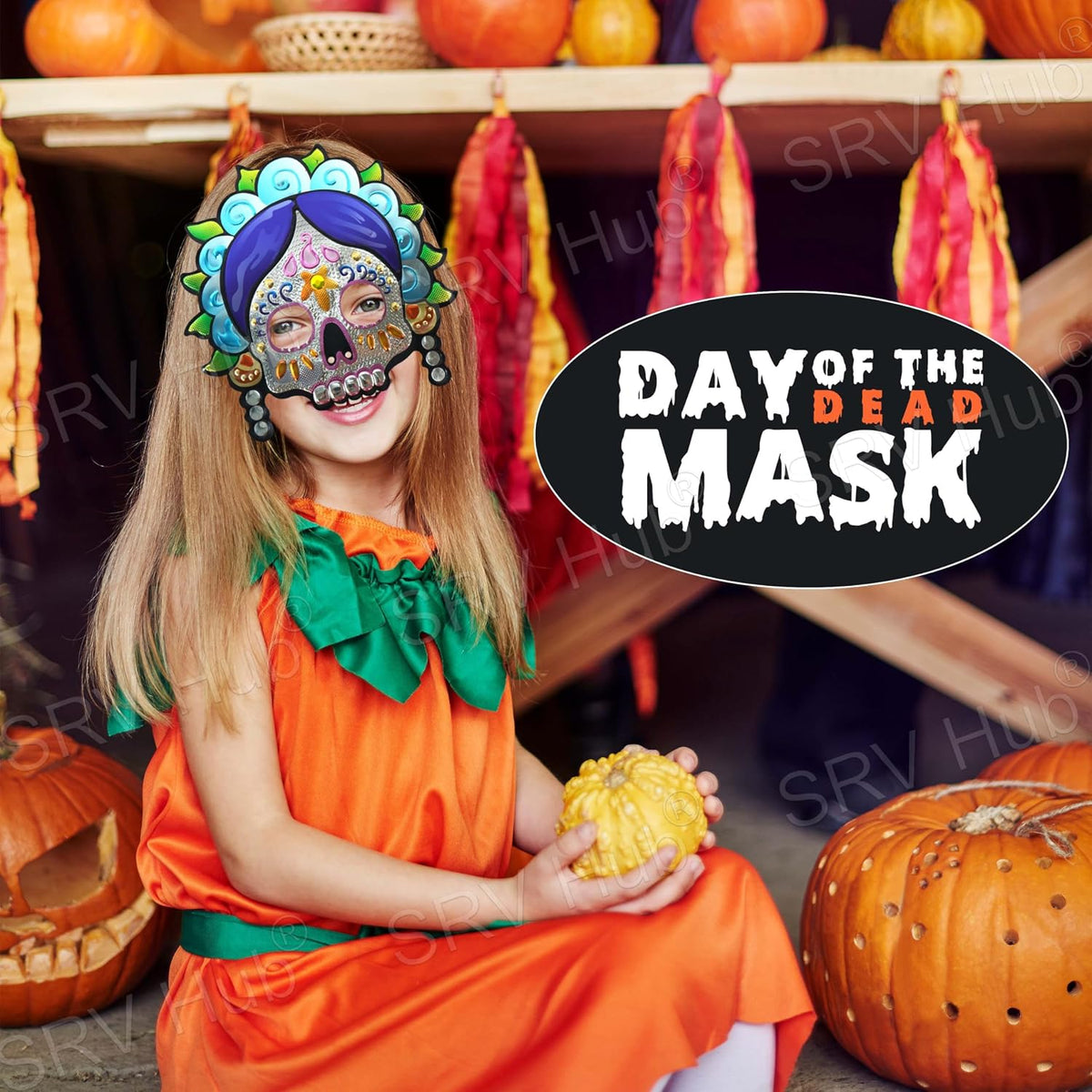 Halloween Costume Party Supplies Face Mask - 1x Random