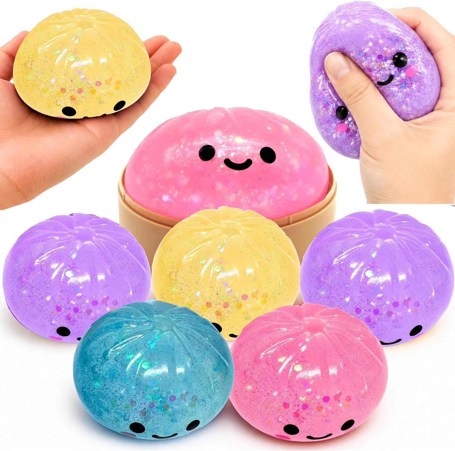 8.5cm Chunky Glitter Dumpling Toy