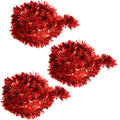 Pack of 3 - 2m Party Decoration Chunky Tinsel - Red
