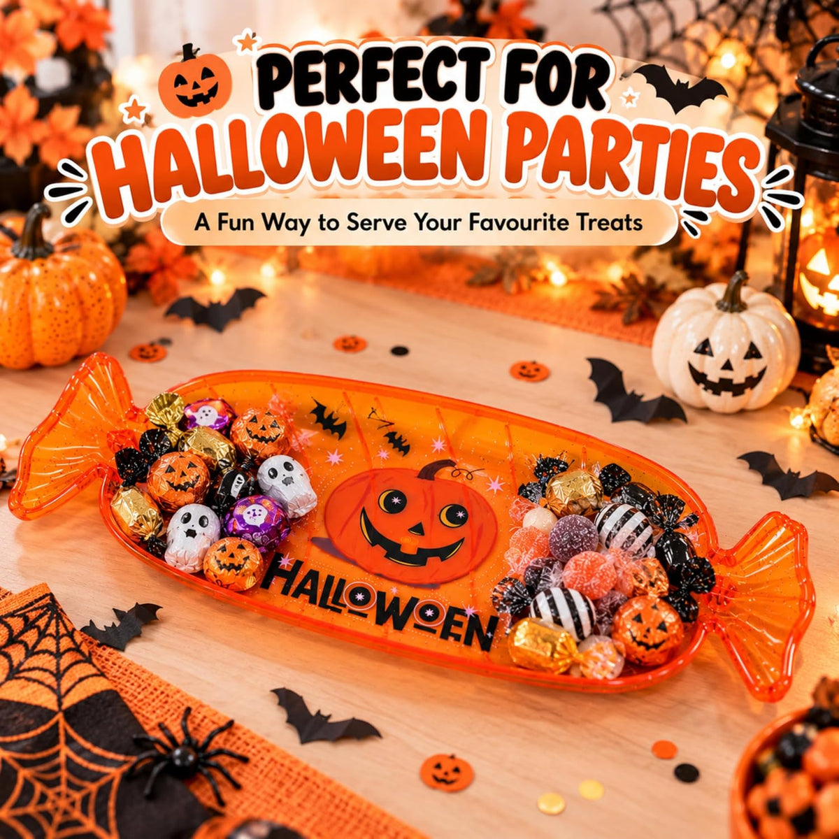 Halloween Candy Plate Orange 35cm