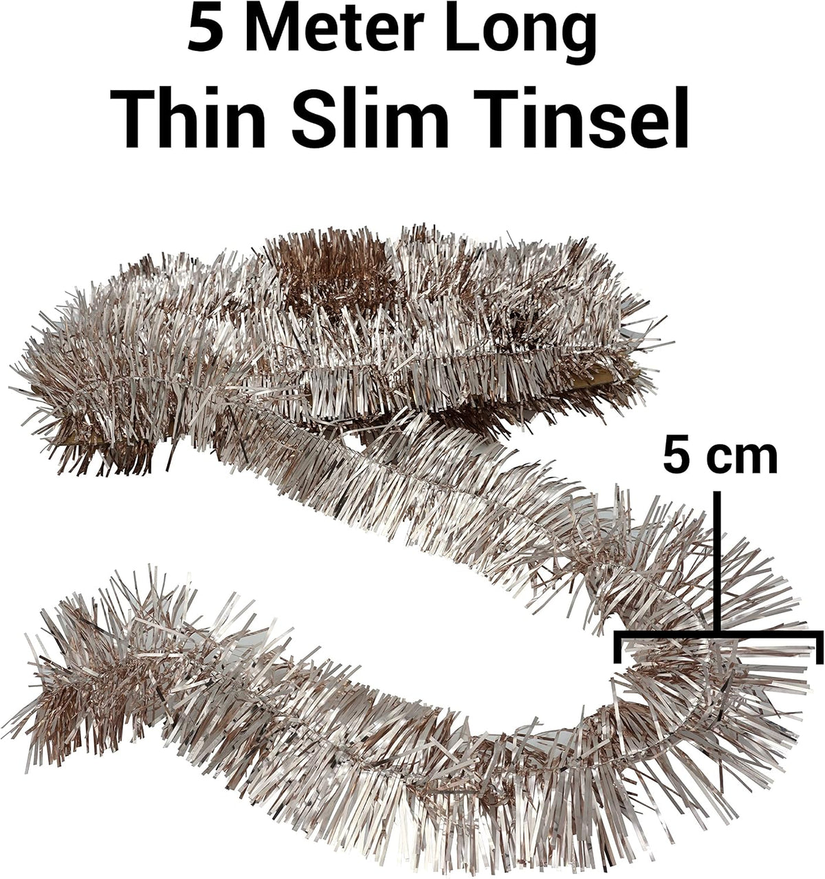 Rosegold Christmas Tinsel Garland 5m (16ft)